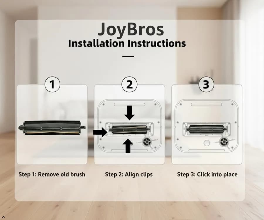 JoyBros TriCut Replacement Brush for Dreame L40 Ultra Gen 2 X40 Ultra | Fits L20 L30 X30 D30 D10 Plus Gen2, L10s Ultra Pro Ultra C20 Plus D9 Max Gen2, MOVA P10 P50 Pro Ultra E40 Ultra Robotic Vacuum Cleaners thumbnail 6