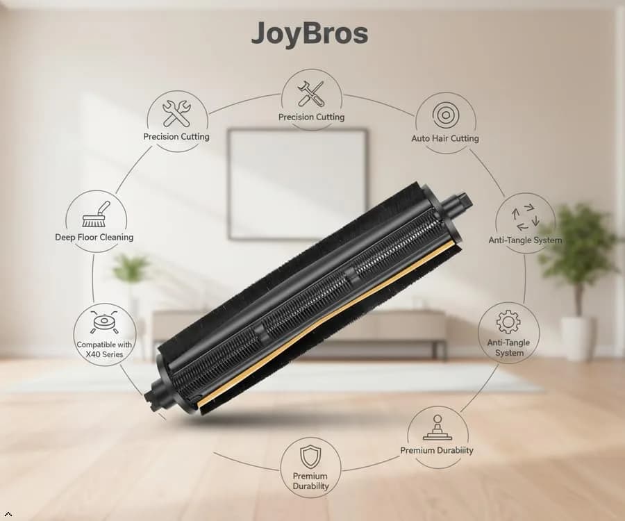 JoyBros TriCut Replacement Brush for Dreame L40 Ultra Gen 2 X40 Ultra | Fits L20 L30 X30 D30 D10 Plus Gen2, L10s Ultra Pro Ultra C20 Plus D9 Max Gen2, MOVA P10 P50 Pro Ultra E40 Ultra Robotic Vacuum Cleaners thumbnail 7
