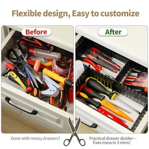 Bofoho Adjustable Drawer Dividers 32 Pack | Cut-to-Fit DIY Organizers for Kitchen & Closet thumbnail 3