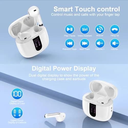 VIFIGEN Wireless Earbuds for iPhone 17e/17 Pro Max | 60H Playtime, IPX7 Waterproof, Bluetooth 5.3 thumbnail 7