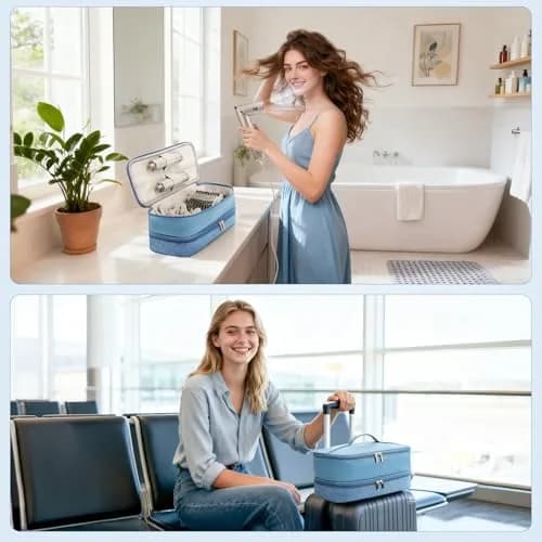 Adworte Travel Hair Dryer Case for Shark Flexstyle | Double-Layer Portable Organizer (70-120 chars) thumbnail 6