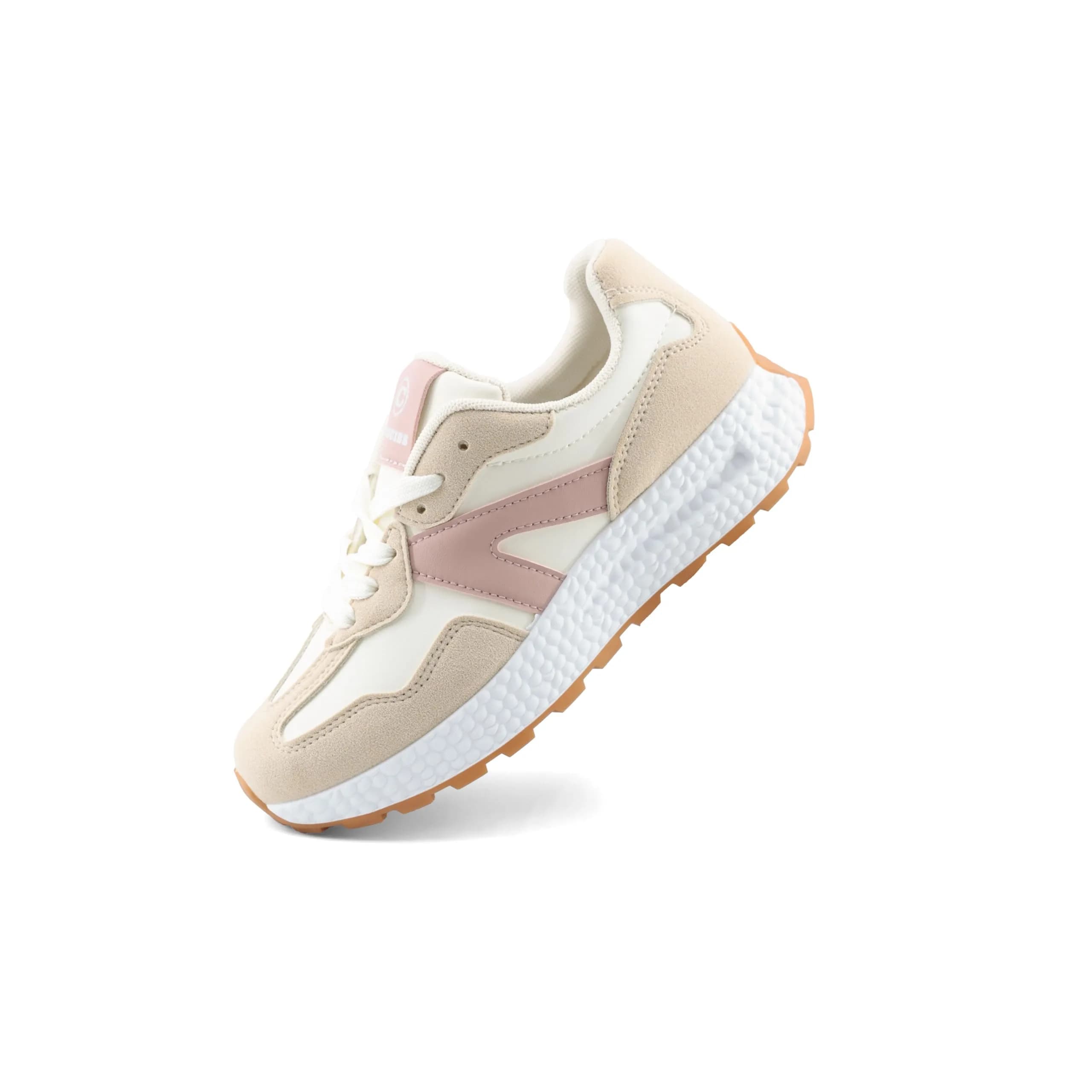 Chouiss Women's Athletic Walking Shoes with Popcorn Sole & Color Block Design, Pink 21cm (8.5 US)