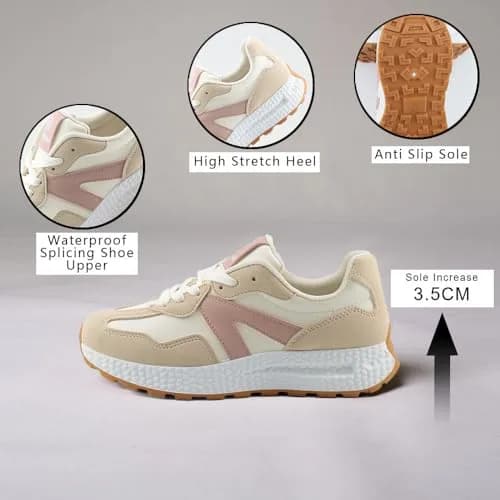 Chouiss Women's Athletic Walking Shoes with Popcorn Sole & Color Block Design, Pink 21cm (8.5 US) thumbnail 3