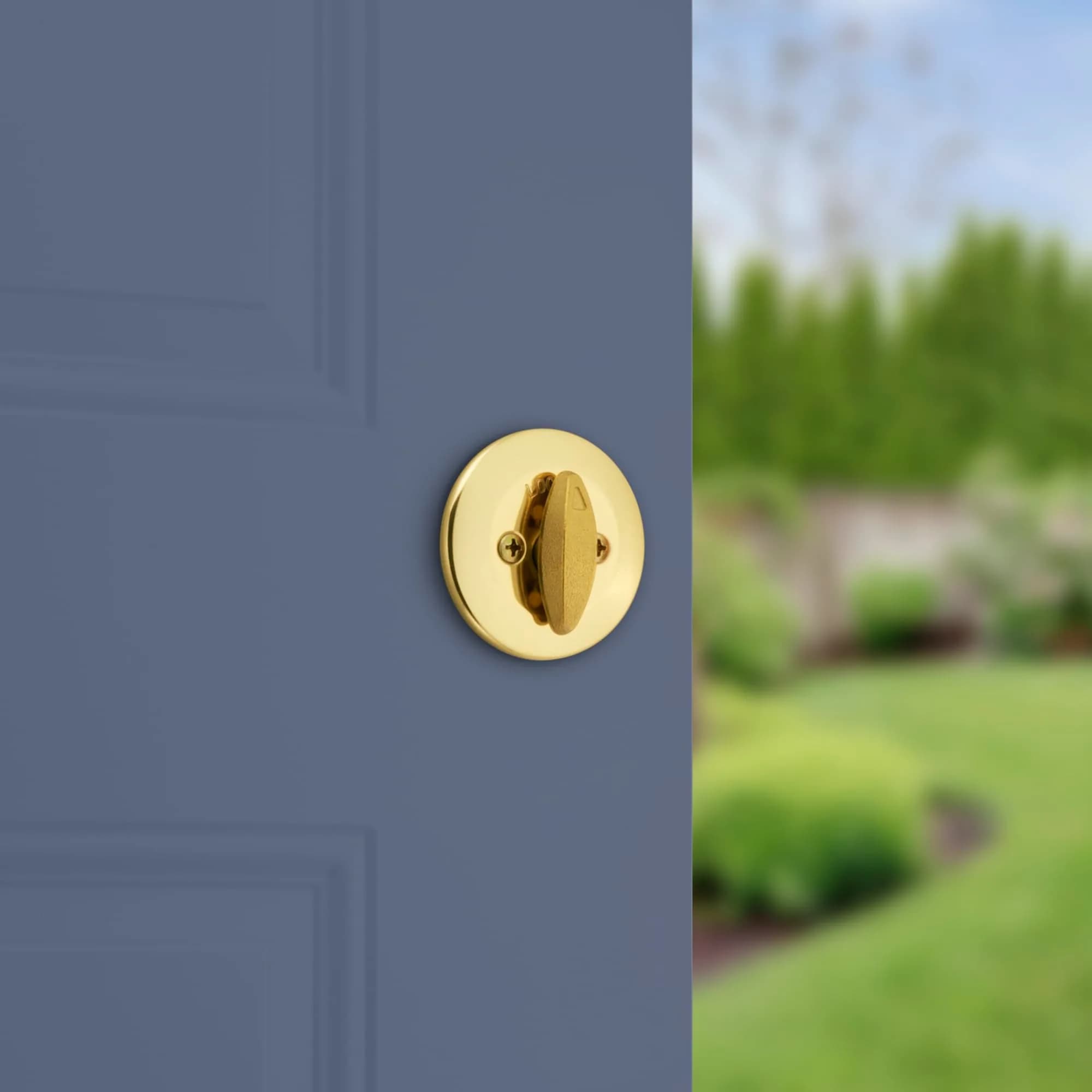 Kwikset 660 Single Cylinder Deadbolt, Polished Brass Round Exterior thumbnail 2