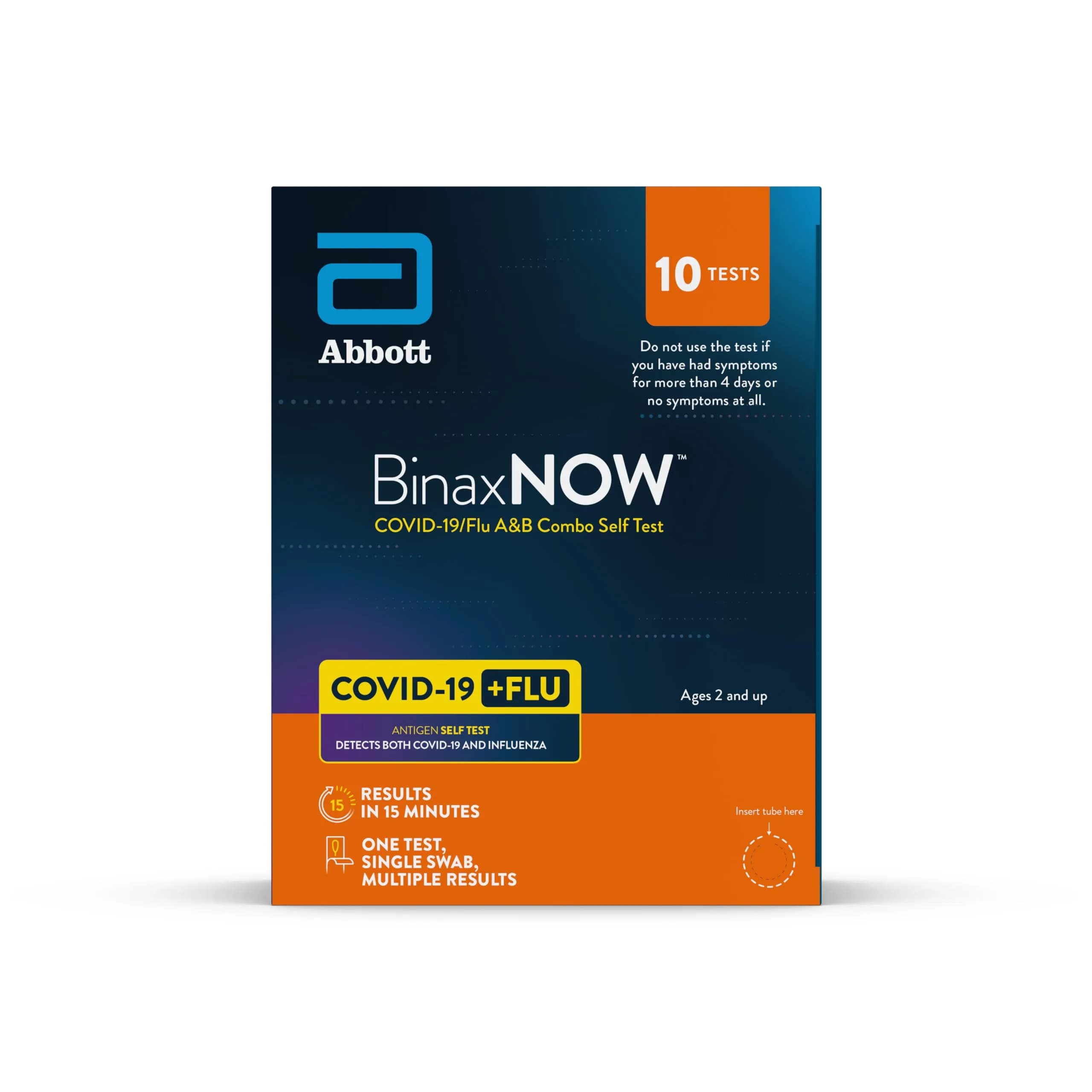 BinaxNOW COVID-19/Flu A&B Combo Self Test Kit | 10 Tests, 15 Min Results, Reliable Home Testing