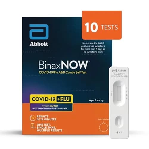 BinaxNOW COVID-19/Flu A&B Combo Self Test Kit | 10 Tests, 15 Min Results, Reliable Home Testing thumbnail 2