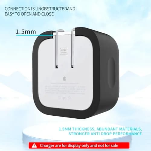 Seanai Black Silicone Charger Case for Apple 40W Dynamic Power Adapter | Protects Against Scratches & Dirt thumbnail 4