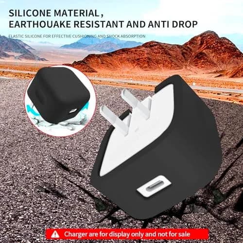 Seanai Black Silicone Charger Case for Apple 40W Dynamic Power Adapter | Protects Against Scratches & Dirt thumbnail 5
