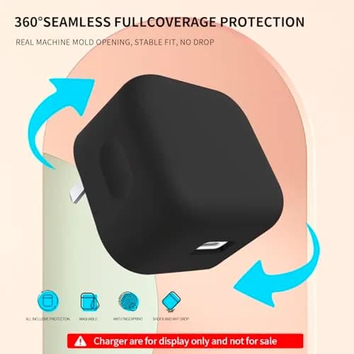 Seanai Black Silicone Charger Case for Apple 40W Dynamic Power Adapter | Protects Against Scratches & Dirt thumbnail 3