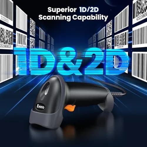 Eyoyo 2D Handheld USB QR Code Scanner | Wired Barcode Reader for POS & Inventory (70-120 chars) thumbnail 6