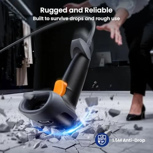 Eyoyo 2D Handheld USB QR Code Scanner | Wired Barcode Reader for POS & Inventory (70-120 chars) thumbnail 2