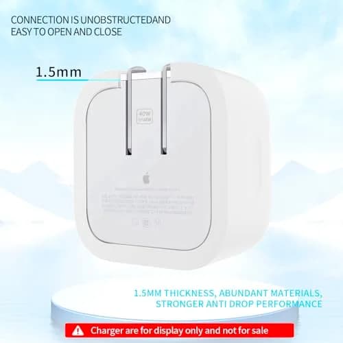 Seanai White Soft Silicone Charger Case for Apple 40W Dynamic Power Adapter | 2-Pack, 60W Max Compatible thumbnail 4