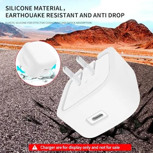 Seanai White Soft Silicone Charger Case for Apple 40W Dynamic Power Adapter | 2-Pack, 60W Max Compatible thumbnail 5