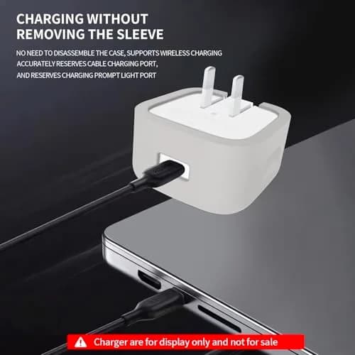 Seanai Grey Silicone Charger Cover for Apple 40W Dynamic Power Adapter | Protects Charger from Scratches & Dirt thumbnail 7