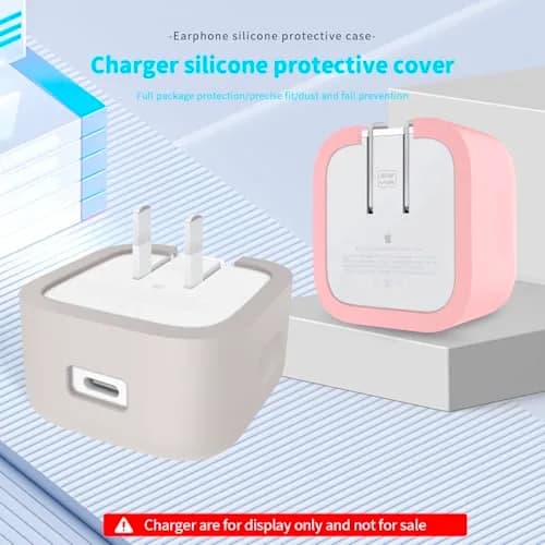 Seanai Grey Silicone Charger Cover for Apple 40W Dynamic Power Adapter | Protects Charger from Scratches & Dirt thumbnail 2