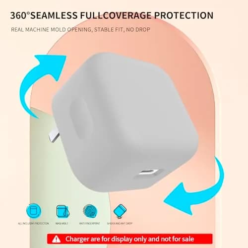 Seanai Grey Silicone Charger Cover for Apple 40W Dynamic Power Adapter | Protects Charger from Scratches & Dirt thumbnail 3