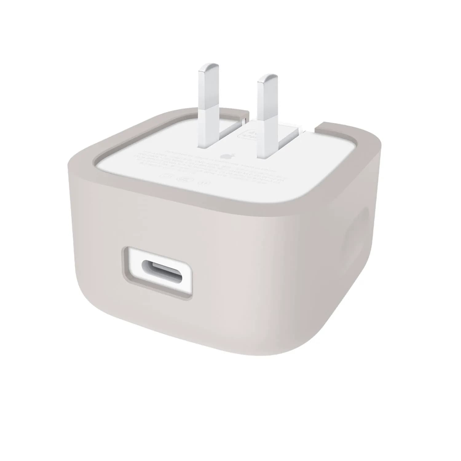 Seanai Grey Silicone Charger Cover for Apple 40W Dynamic Power Adapter | Protects Charger from Scratches & Dirt - main product image