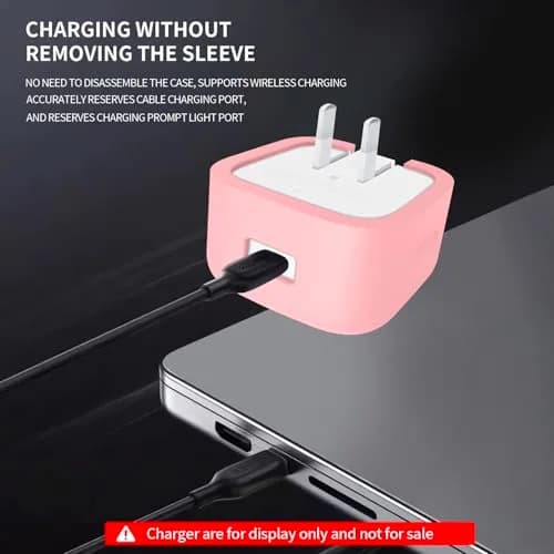 Seanai Pink Silicone Charger Cover for Apple 40W Dynamic Power Adapter 2-Pack | Protects Your Charger thumbnail 7