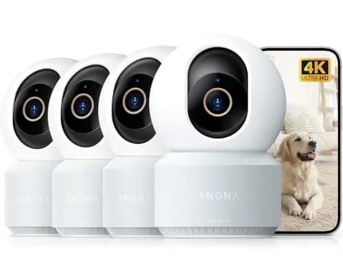Anona 4K UHD Indoor Security Camera 4-Pack | AI Detection & 360° Pan-Tilt thumbnail 1