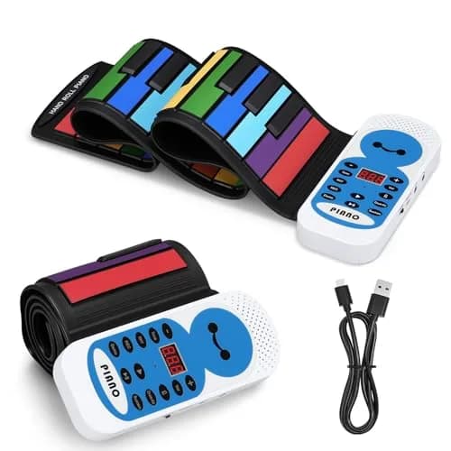 POGOLAB 49 Keys Roll Up Keyboard Piano | Portable Digital Electric Foldable Piano with LED Display for Beginners thumbnail 1