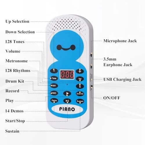 POGOLAB 49 Keys Roll Up Keyboard Piano | Portable Digital Electric Foldable Piano with LED Display for Beginners thumbnail 7
