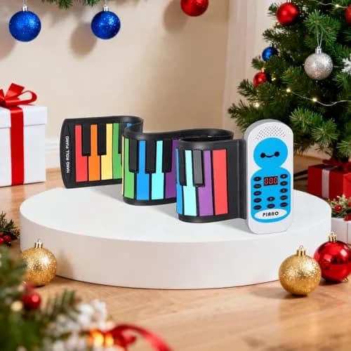 POGOLAB 49 Keys Roll Up Keyboard Piano | Portable Digital Electric Foldable Piano with LED Display for Beginners thumbnail 2