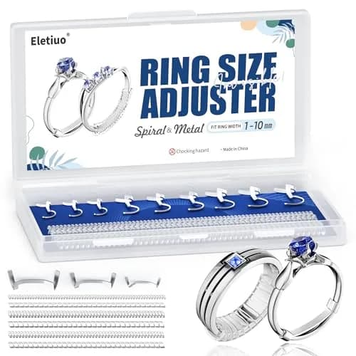 ELETIUO Silver Ring Size Adjuster & Reducer | Invisible Spiral & Metal Guard for Loose Rings thumbnail 1