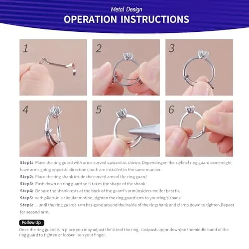 ELETIUO Silver Ring Size Adjuster & Reducer | Invisible Spiral & Metal Guard for Loose Rings thumbnail 5