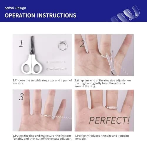 ELETIUO Silver Ring Size Adjuster & Reducer | Invisible Spiral & Metal Guard for Loose Rings thumbnail 6