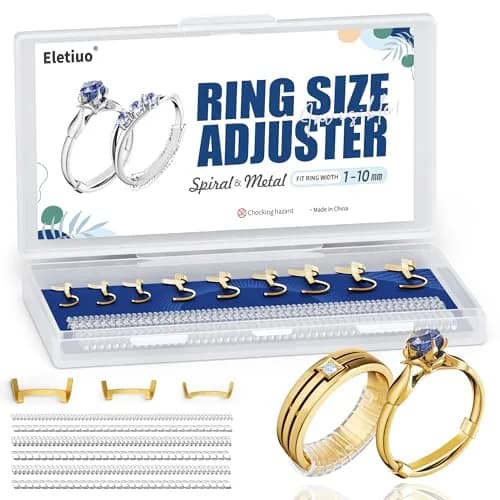 ELETIUO Gold Ring Adjustable Set | 15-Piece Jewelry Sizer & Reducer for Men & Women thumbnail 1