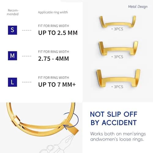 ELETIUO Gold Ring Adjustable Set | 15-Piece Jewelry Sizer & Reducer for Men & Women thumbnail 3