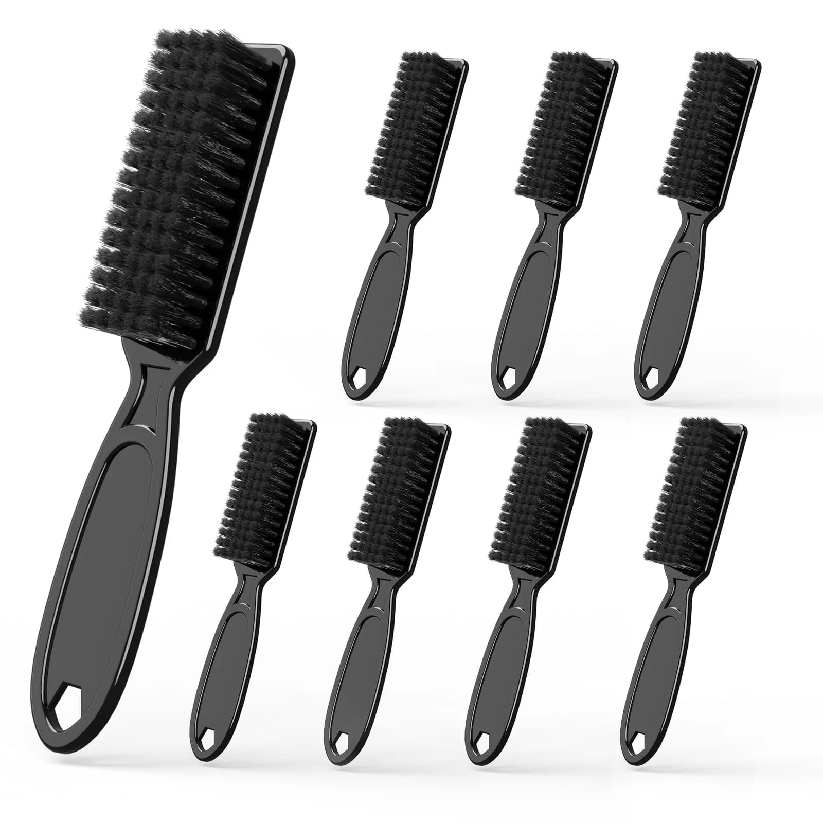 SQULIGT Black 8 Pcs Barber Clipper Brush Set | Nylon Bristle Cleaning Tool - main product image