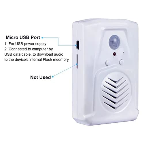 XYszpcgs PIR Motion Sensor Activated Sound Player Speaker with USB Cable, Download Your Own MP3 Audio Files (White, 2 Pcs) thumbnail 5