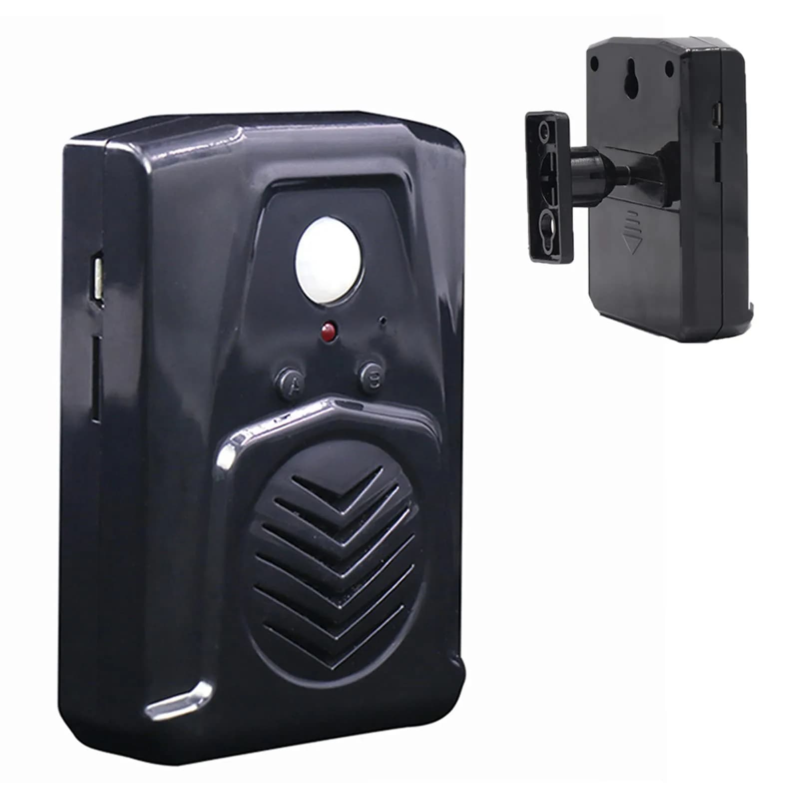 XYszpcgs PIR Motion Sensor Activated Sound Player Speaker Black | 4m (13ft) Detection Range — Black—2 Pcs