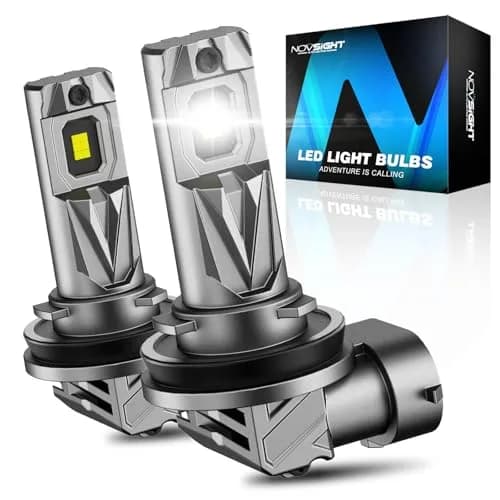 NOVSIGHT H8/H9/H11 Light Bulbs 6500K | 600% Bright Fanless LED, 30,000 Lumens, Easy Plug & Play, Pack of 2 thumbnail 1