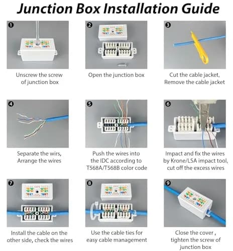 itxtynlo Cat 6 Junction Box 5 Pack | Shielded, Punch Down Type, Metal, 110 & Krone thumbnail 4