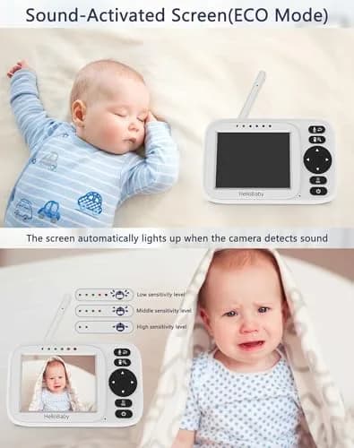 HelloBaby Video Baby Monitor with 2 Cameras & 3.2" Screen | No WiFi, 1000ft Range, Night Vision, Two-Way Talk thumbnail 5