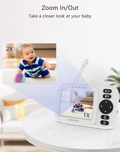 HelloBaby Video Baby Monitor with 2 Cameras & 3.2" Screen | No WiFi, 1000ft Range, Night Vision, Two-Way Talk thumbnail 6