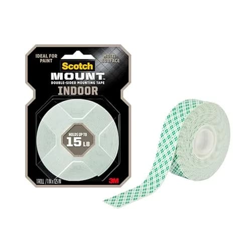 Scotch-Mount White Double-Sided Mounting Tape 25.4 mm x 3.18 m (1 in x 125 in) | 3M Industrial Strength Adhesive thumbnail 1