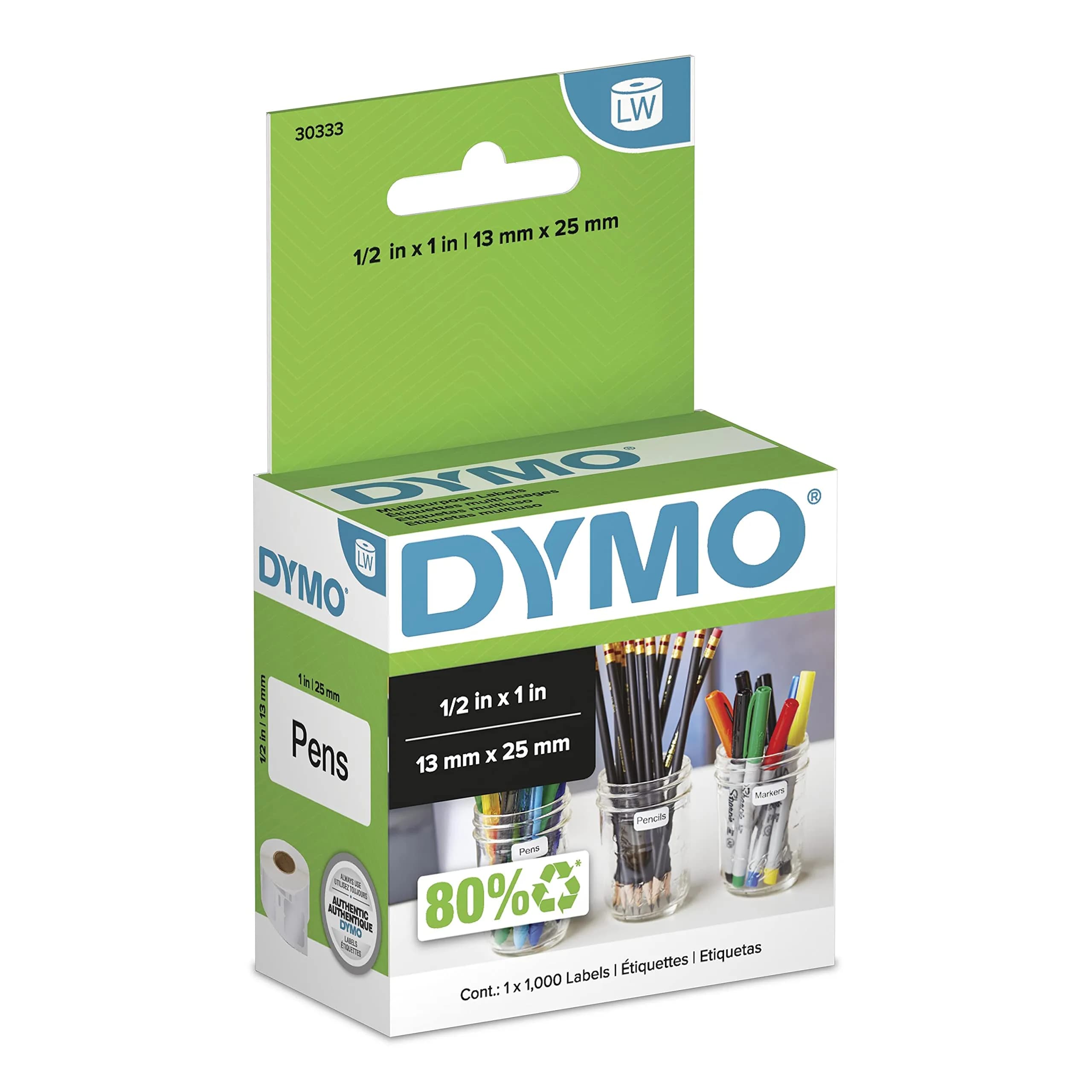 DYMO Authentic LW Extra-Small Multi-Purpose Labels White 1/2" x 1" 10000 Labels | Direct Thermal Printing - main product image