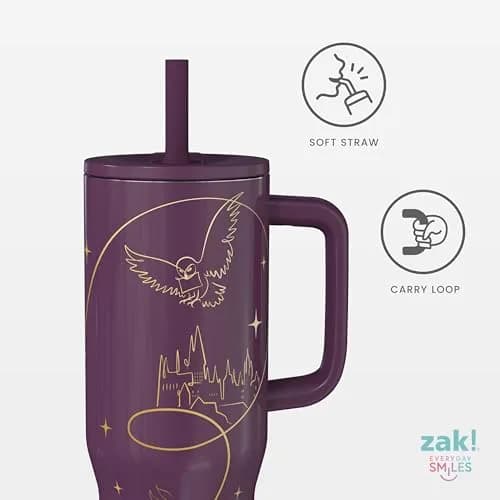 Zak Designs Harry Potter 30oz Insulated Stainless Steel Tumbler | Spill-Proof Travel Mug for Fans thumbnail 4