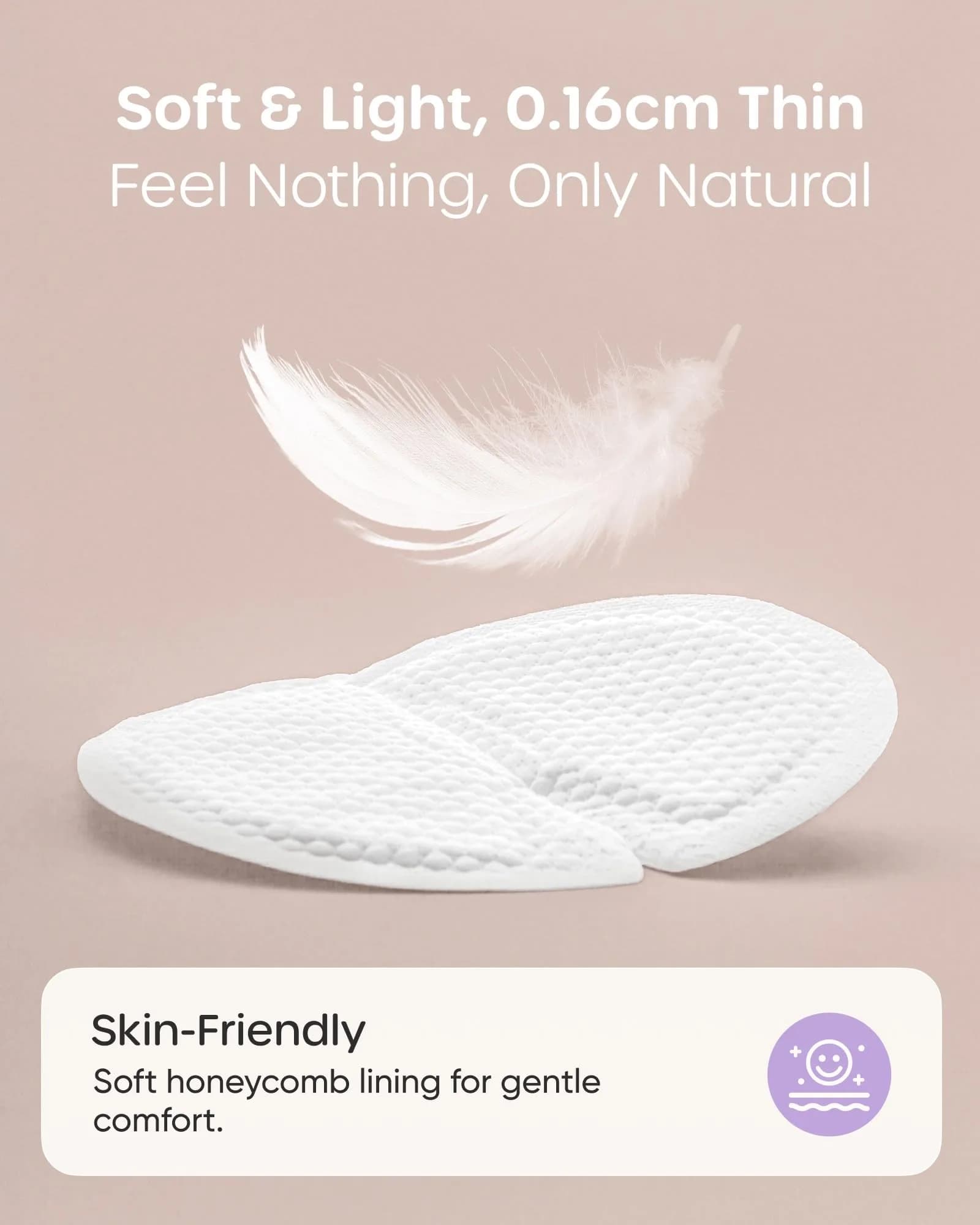 Nuliie Disposable Nursing Pads 200 Count | Super Absorbent & Featherlight Breast Pads for Leaking Milk - view 5