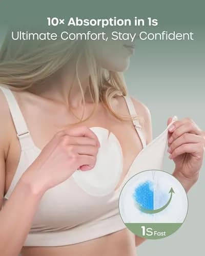 Nuliie Viscose-from-Bamboo Disposable Nursing Pads 100 Count | Super Absorbent & Featherlight for Breastfeeding Moms thumbnail 2