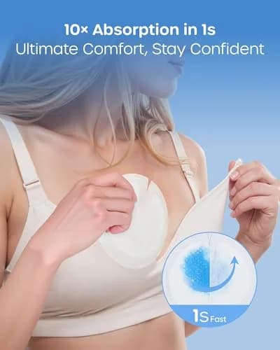 Nuliie High-Absorbency Blue Core Nursing Pads 200 Count | Stay Dry Day & Night, Leakproof, Individually Wrapped thumbnail 2