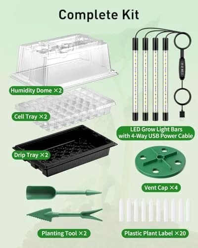 Pawfly Seed Starter Trays 80 Cells | Reusable Germination Kit with Grow Light & Humidity Dome thumbnail 7