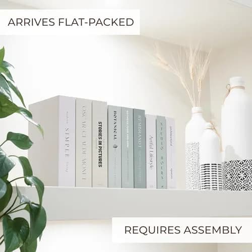ZICOTO Decorative Faux Books Set of 9 | 24.1 cm (9.5") x 16.5 cm (6.5") x 5.1 cm (2") | Modern Sage & Beige Aesthetic Home Decor thumbnail 4