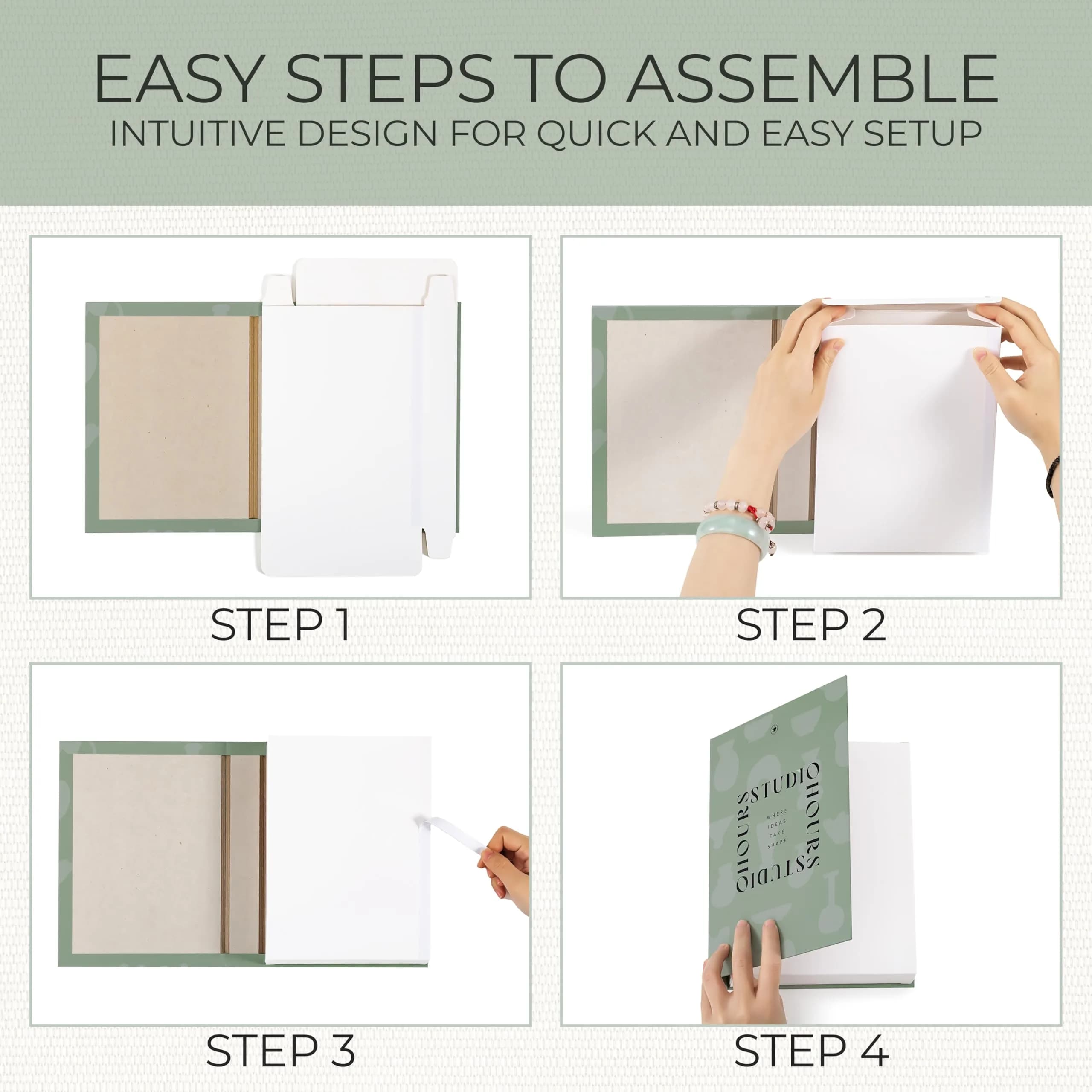 ZICOTO Decorative Faux Books Set of 9 | 24.1 cm (9.5") x 16.5 cm (6.5") x 5.1 cm (2") | Modern Sage & Beige Aesthetic Home Decor - view 6