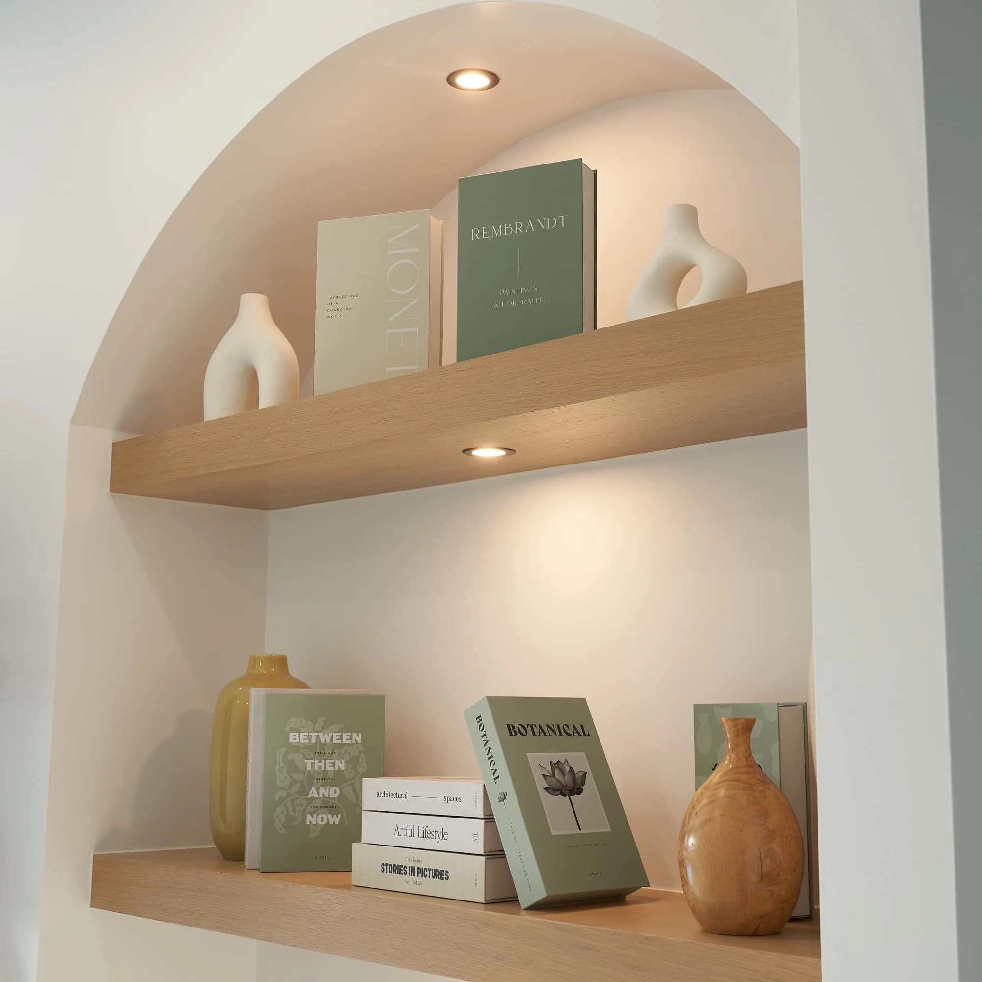 ZICOTO Decorative Faux Books Set of 9 | 24.1 cm (9.5") x 16.5 cm (6.5") x 5.1 cm (2") | Modern Sage & Beige Aesthetic Home Decor - view 8