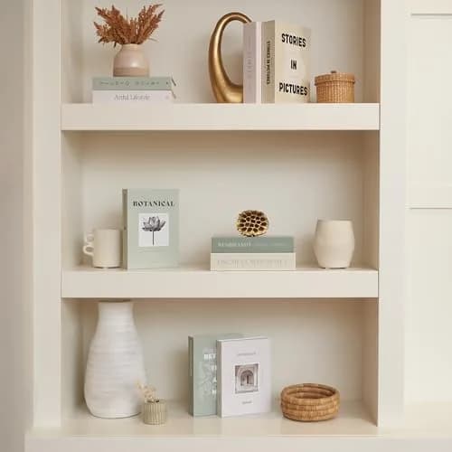ZICOTO Decorative Faux Books Set of 9 | 24.1 cm (9.5") x 16.5 cm (6.5") x 5.1 cm (2") | Modern Sage & Beige Aesthetic Home Decor thumbnail 2