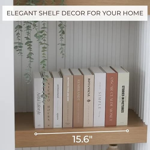 ZICOTO Decorative Books Set of 9 | 24cm (9.37in) Length | Faux Books for Coffee Table Decor thumbnail 7
